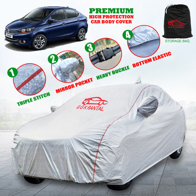 G G K RANTAL Car Cover For Tata Tigor (With Mirror Pockets)(Silver)
