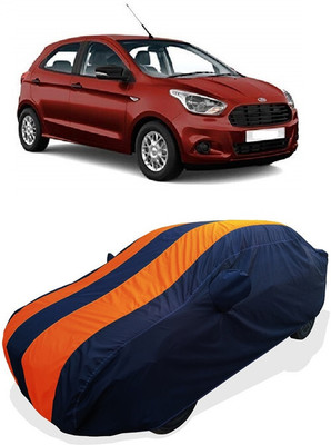 Coxtor Car Cover For Ford Figo 1.5D Trend MT (With Mirror Pockets)(Orange)