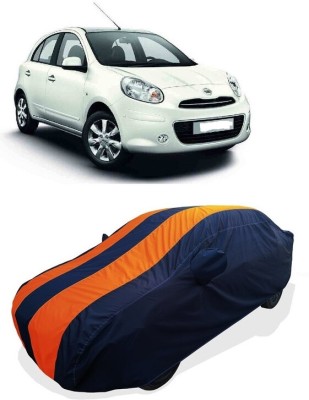 Coxtor Car Cover For Nissan Micra Diesel XV Premium (With Mirror Pockets)(Orange)