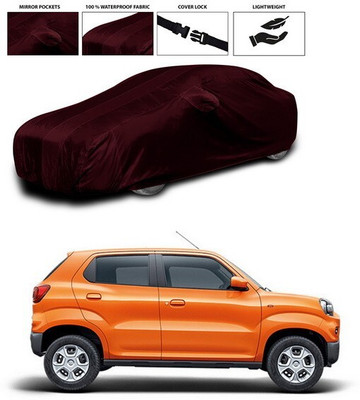 SEBONGO Car Cover For Maruti Suzuki S-Presso (With Mirror Pockets)(Maroon, For 2019, 2020, 2021, 2022, 2023, 2024 Models)
