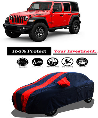 Amexride Car Cover For Jeep Wrangler (With Mirror Pockets)(Red)