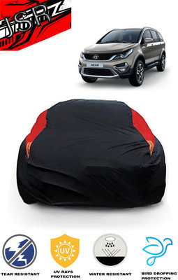 J S R Car Cover For Tata Hexa (With Mirror Pockets)(Red, Black)