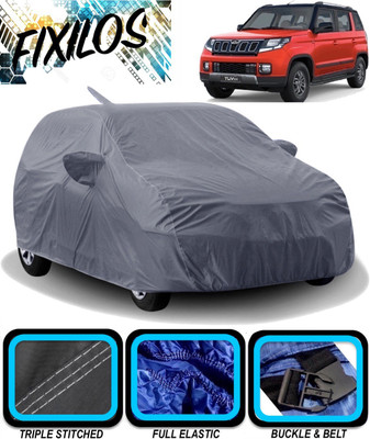 FIXILOS Car Cover For Mahindra TUV300 (With Mirror Pockets)(Grey)