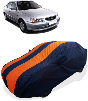 Coxtor Car Cover For Hyundai Accent GTX (With Mirror Pockets)(Orange)