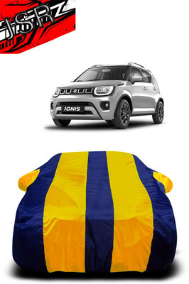 J S R Car Cover For Maruti Suzuki Ignis 1.2 AMT Alpha Petrol (With Mirror Pockets)(Yellow, Blue)
