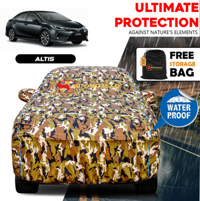 AUTOMOZEXO Car Cover For Toyota Altis (With Mirror Pockets)(Multicolor)