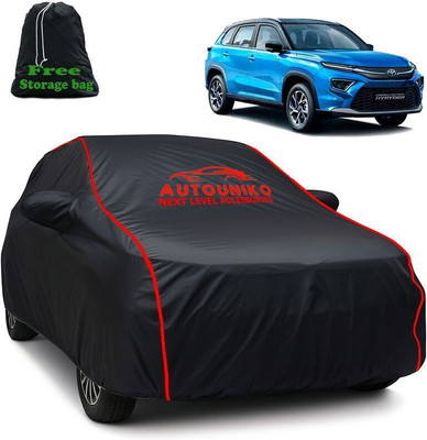 autouniko Car Cover For Toyota Urban Cruiser Hyryder (With Mirror Pockets)(Black)