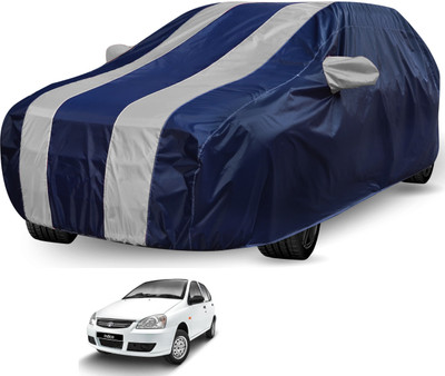 Auto Hub Car Cover For Tata Indica (With Mirror Pockets)(Blue, Silver)