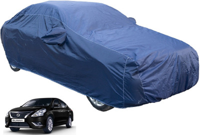 Auto Hub Car Cover For Nissan Sunny (With Mirror Pockets)(Blue)
