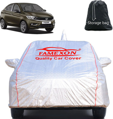 FAMEXON Car Cover For Tata Tigor, Tigor 1.05 Revotorq XM (With Mirror Pockets)(Silver)