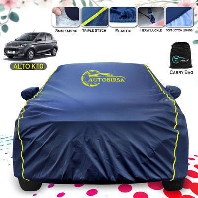 AUTOBIRSA Car Cover For Maruti Suzuki Alto K10 (With Mirror Pockets)(Blue)