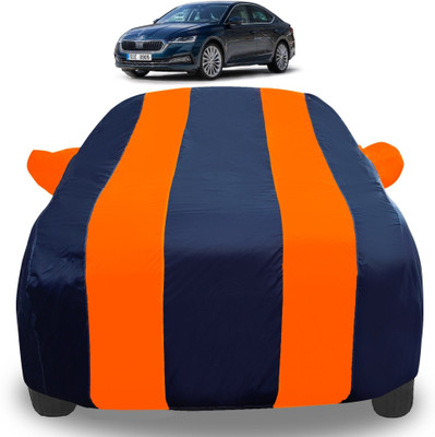 Auto Hub Car Cover For Skoda New Octavia (With Mirror Pockets)(Orange)