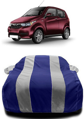 Autoprime Car Cover For Mahindra e2oPlus P6 (With Mirror Pockets)(White, Blue)