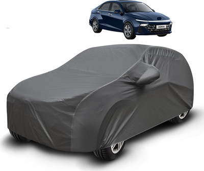 Auto Hub Car Cover For Hyundai Verna (With Mirror Pockets)(Grey)