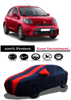 Amexride Car Cover For Nissan Micra Active XL ICC WT20 SE (With Mirror Pockets)(Red)