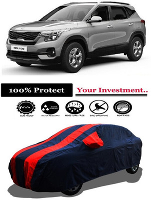 Amexride Car Cover For Kia Seltos HTK Plus AT 1.5 Diesel (With Mirror Pockets)(Red)