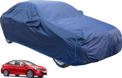 Auto Hub Car Cover For Hyundai Fluidic Verna(Blue)