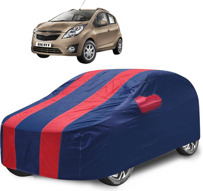Caronix Car Cover For Chevrolet Beat (With Mirror Pockets)(Red)