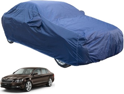 Auto Hub Car Cover For Skoda Superb (Without Mirror Pockets)(Blue)