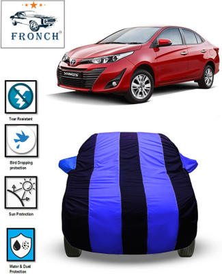 FRONCH Car Cover For Toyota Yaris (With Mirror Pockets)(Blue)