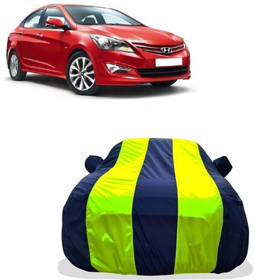 Tricway Car Cover For Hyundai Verna Fluidic DTHR (With Mirror Pockets)(Yellow)