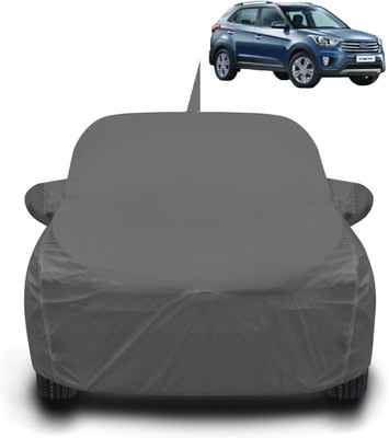 Auto Hub Car Cover For Hyundai Creta (With Mirror Pockets)(Grey)