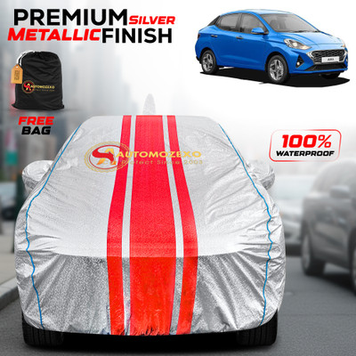 AUTOMOZEXO Car Cover For Hyundai Aura (With Mirror Pockets)(Silver)