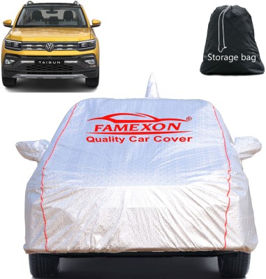 FAMEXON Car Cover For Volkswagen Taigun, Taigun (With Mirror Pockets)(Silver)