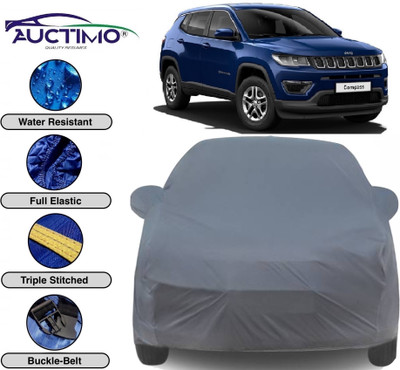 AUCTIMO Car Cover For Jeep Compass (With Mirror Pockets)(Grey)