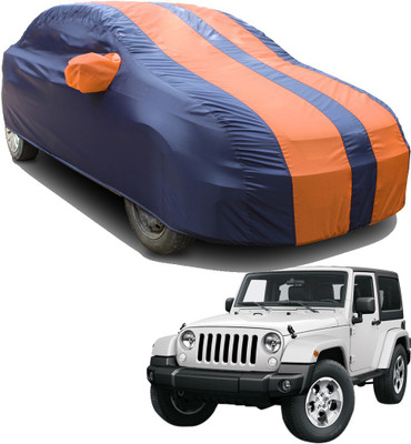 SS FOR YOUR SMART NEEDS Car Cover For Mahindra Jeep (With Mirror Pockets)(Orange, Blue)