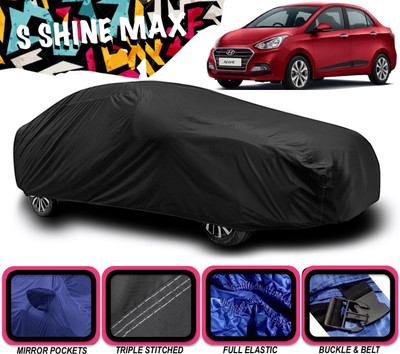 S Shine Max Car Cover For Hyundai Xcent (With Mirror Pockets)(Black)