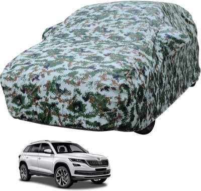 Auto Hub Car Cover For Skoda Kodiaq (With Mirror Pockets)(Multicolor)