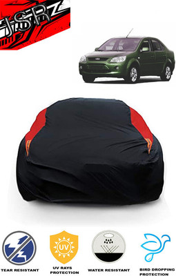J S R Car Cover For Ford Fiesta LX (With Mirror Pockets)(Red, Black)