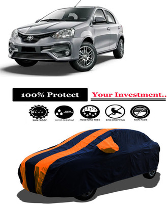 Amexride Car Cover For Toyota Etios Liva 1.4 VD Diesel (With Mirror Pockets)(Orange)