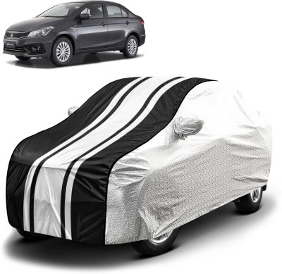 FABTEC Car Cover For Maruti Suzuki Ciaz (With Mirror Pockets)(Silver, Black, For 2022, 2023, 2024 Models)