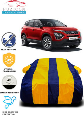 FUZICON Car Cover For Tata Harrier (With Mirror Pockets)(Yellow, Blue)