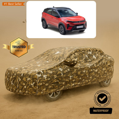 GOSHIV-car and bike accessories Car Cover For Tata Nexon (With Mirror Pockets)(Yellow, White)
