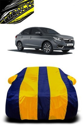 FRONCH Car Cover For Honda Amaze (With Mirror Pockets)(Yellow, Blue)