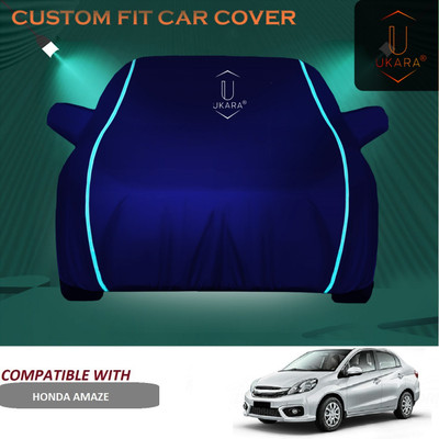 Ukara Car Cover For Honda Amaze (With Mirror Pockets)(Blue)