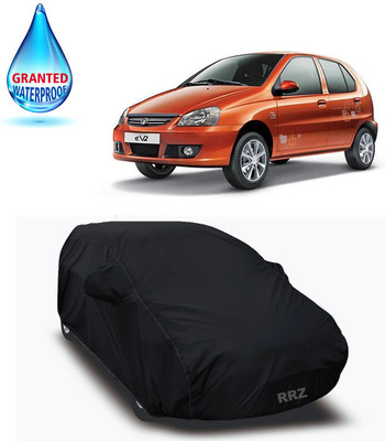 RRZ Car Cover For Tata Indica V2 (With Mirror Pockets)(Black, For 2020 Models)