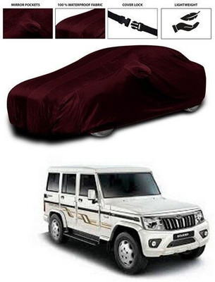 SEBONGO Car Cover For Mahindra Bolero (With Mirror Pockets)(Maroon)