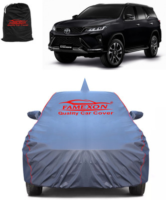 FAMEXON Car Cover For Toyota Fortuner (With Mirror Pockets)(Grey)