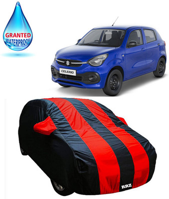 RRZ Car Cover For Maruti Suzuki Celerio (With Mirror Pockets)(Black, Red, For 2020 Models)