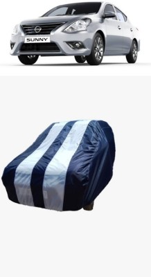 SRI GORAKHNATH TRADERS Car Cover For Nissan Sunny XE P Petrol (Without Mirror Pockets)(White, Blue)