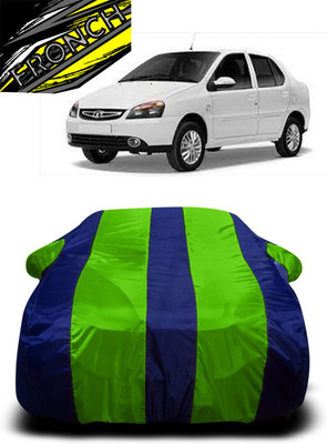 FRONCH Car Cover For Tata Indigo eCS LX TDI BS III (With Mirror Pockets)(Green, Blue)