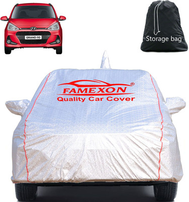 FAMEXON Car Cover For Hyundai Grand i10, Grand i10 Magna AT (With Mirror Pockets)(Silver)