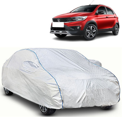 WSK Car Cover For Tata Tiago (With Mirror Pockets)(Silver, Blue)