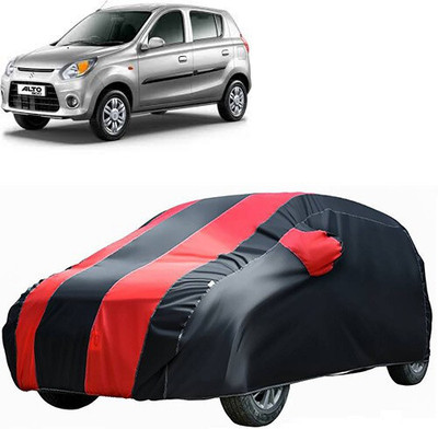 carphoenix Car Cover For Maruti Suzuki 800 (Without Mirror Pockets)(Red, Black)