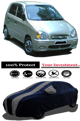 Amexride Car Cover For Hyundai Santro LS ZIP DRIVE (With Mirror Pockets)(Grey)