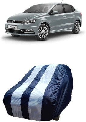 ATBROTHERS Car Cover For Volkswagen Ameo 1.0 MPI Trendline Petrol (Without Mirror Pockets)(White, Blue)